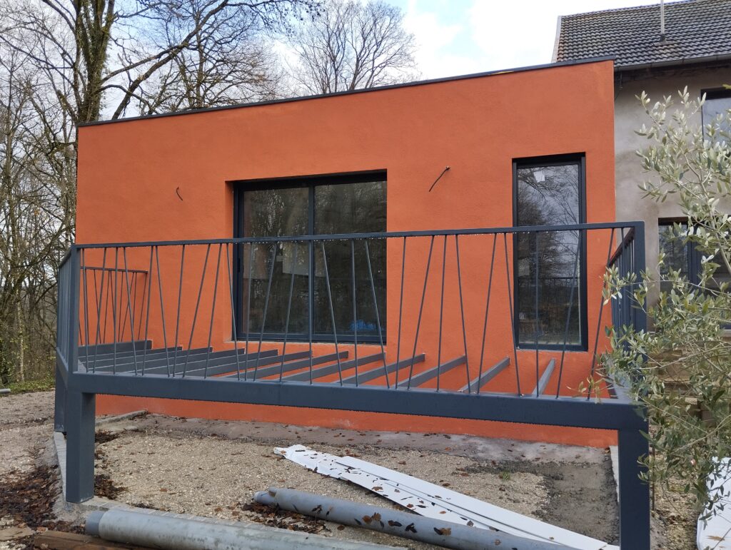 terrasse extérieur structure en métal
