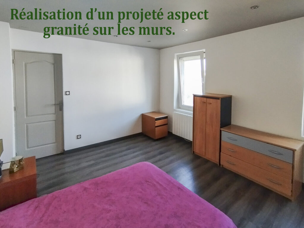 rénovation chambre en projeté